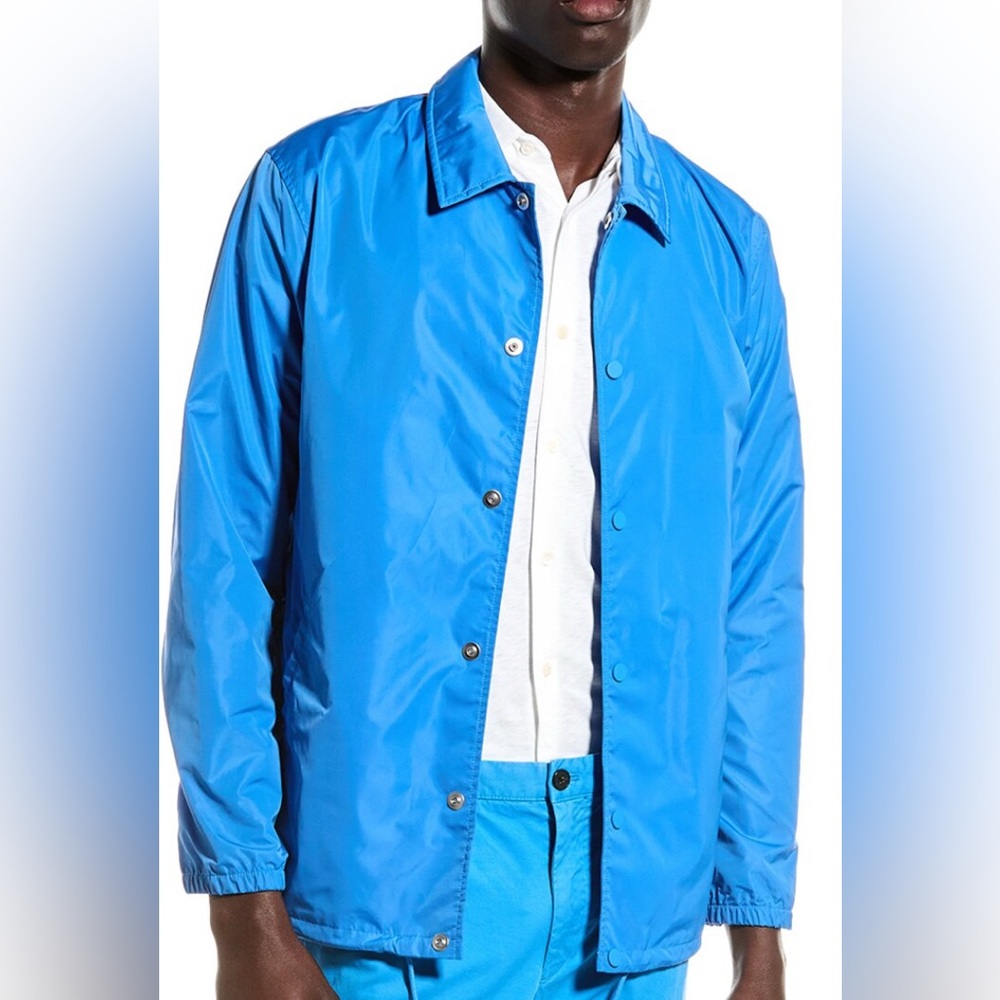 Theory Classic Cosch Jl Blue Sleek Nylon Jacket Sz L